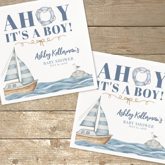 Serviette En Papier Ahoy nautique C'est un Baby shower garçon