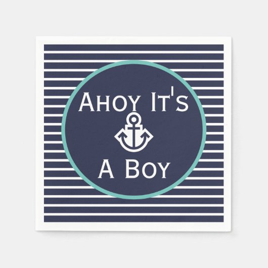 Serviette En Papier Ahoy nautique C'est un Baby shower garçon serviett (Devant)