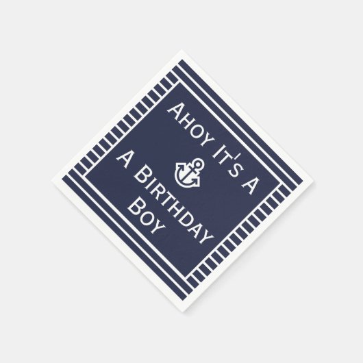 Serviette En Papier Ahoy nautique C'est un garçon d'anniversaire servi (Coin)