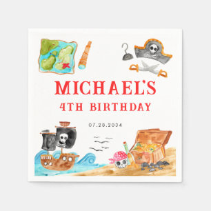 Serviette En Papier Ahoy Shipmates Treast Hunt Ship Pirate Anniversair