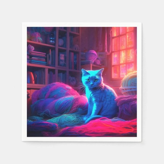 Serviette En Papier Ai Cute Chat (Devant)
