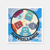 Serviette En Papier AI (Intelligence Artificielle) - Surveillance (Devant)