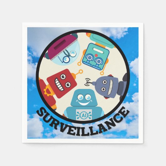 Serviette En Papier AI (Intelligence Artificielle) - Surveillance (Devant)