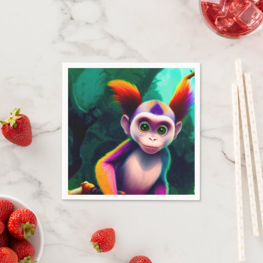 Serviette En Papier Ai Monkey (En situation)