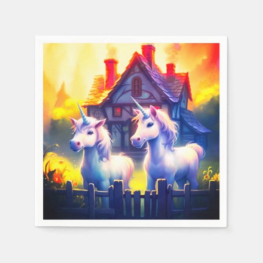 Serviette En Papier Ai Unicornes (Devant)