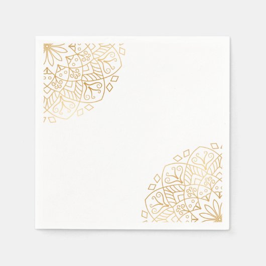Serviette En Papier Aïd Moubarak Golden Mandala (Devant)