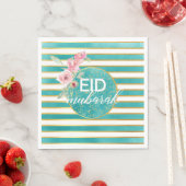 Serviette En Papier Aïd Turquoise et Gold Napkin (En situation)