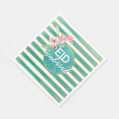 Serviette En Papier Aïd Turquoise et Gold Napkin (Coin)