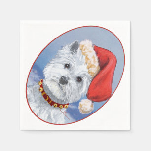 Serviette En Papier Aide du Père Noël Westie