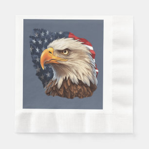 Serviette En Papier Aigle à drapeau américain