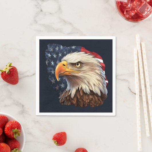 Serviette En Papier Aigle à drapeau américain (En situation)