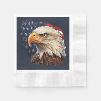 Serviette En Papier Aigle à drapeau américain