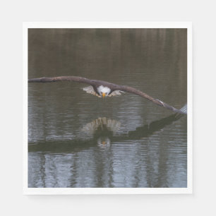 Serviette En Papier Aigle à tête blanche en vol