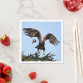 Serviette En Papier Aigle à tête blanche juvénile décolle (En situation)