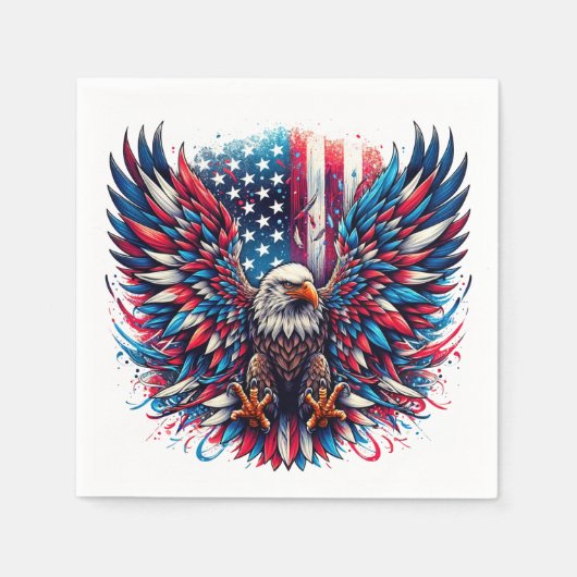 Serviette En Papier aigle américain (Devant)