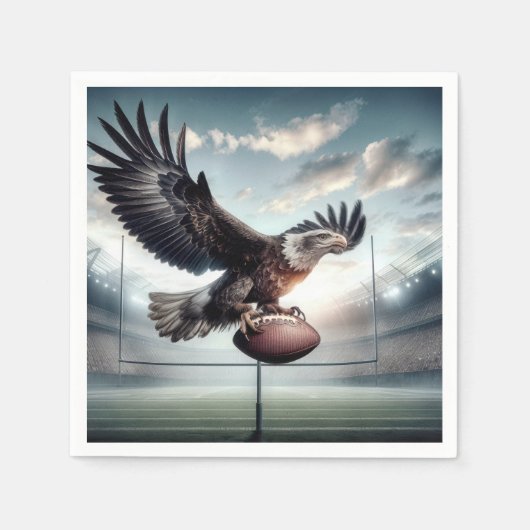 Serviette En Papier Aigle avec football (Devant)