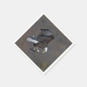 Serviette En Papier Aigle chauve regardant un poisson (Coin)
