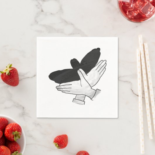 Serviette En Papier Aigle de silhouette (En situation)