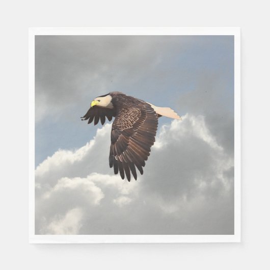 SERVIETTE EN PAPIER AIGLE EN TRAIN (Devant)