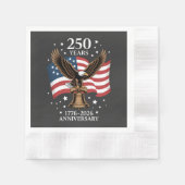 Serviette En Papier Aigle et Drapeau 250 Ans d'Amérique 1776-2026 (Devant)