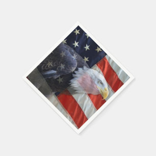 Serviette En Papier Aigle et drapeau américains