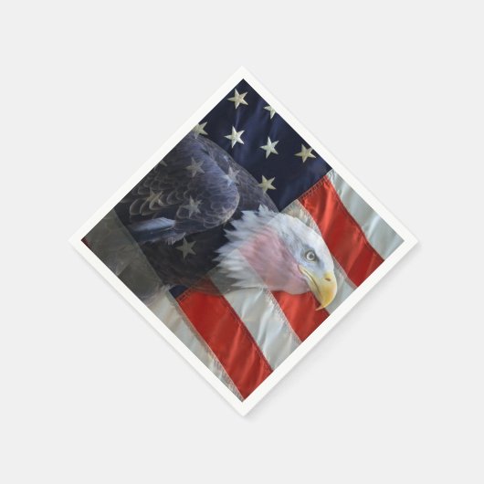 Serviette En Papier Aigle et drapeau américains (Coin)