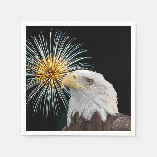 Serviette En Papier Aigle et feux d'artifice (Devant)