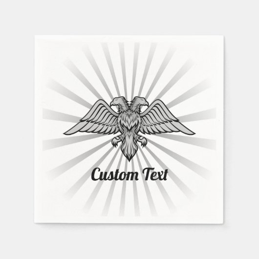 Serviette En Papier Aigle gris avec deux têtes serviettes (Devant)
