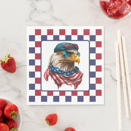 Serviette En Papier Aigle Moderne Américain (En situation)