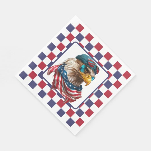 Serviette En Papier Aigle moderne américain (Coin)