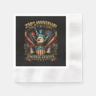Serviette En Papier Aigle patriotique du 250e anniversaire des États-U