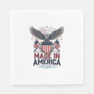 Serviette En Papier Aigle Patriotique Fabriqué en Amérique Chemise 4 J