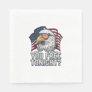 Serviette En Papier Aigle Patriotique Vous Êtes Libre Ce Soir T-Shirt