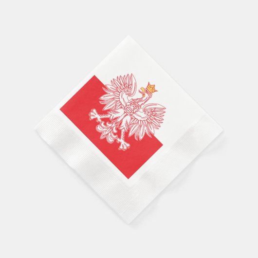 Serviette En Papier Aigle Polonais En Rouge (Coin)