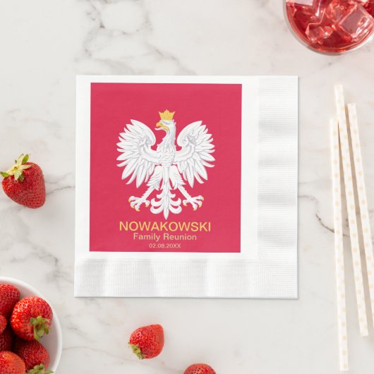Serviette En Papier Aigle polonaise 🦅 Polski Pologne Crête rouge (En situation)