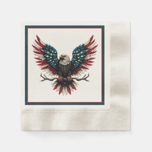 Serviette En Papier Aigle rustique patriotique américain/américain cha (Devant)