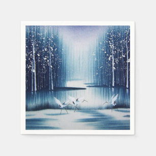 Serviette En Papier Aigrettes d'hiver