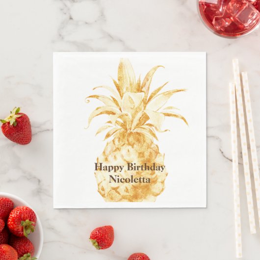 Serviette En Papier Aiguille jaune Confetti (En situation)