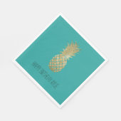 Serviette En Papier Aiguille verte dorée (Coin)