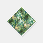 Serviette En Papier Aiguilles Feuilles tropicales bleues (Coin)