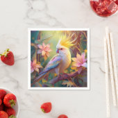 Serviette En Papier Aile Iridescente Cockatiel Imaginaire Oiseau (En situation)