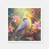 Serviette En Papier Aile Iridescente Cockatiel Imaginaire Oiseau (Devant)