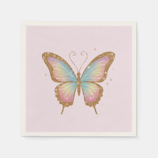 SERVIETTE EN PAPIER AILES COLORÉES (Devant)