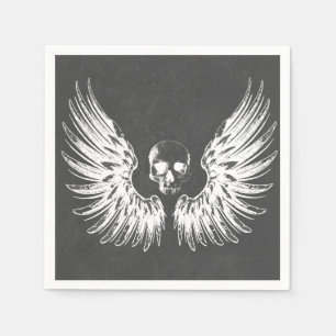 Serviette En Papier Ailes d'ange de roche grises et blanches Crâne