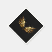 Serviette En Papier Ailes d'Ange d'or sur arrière - plan noir (Coin)