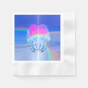 Serviette En Papier Ailes d'ange enroulées autour d'un coeur