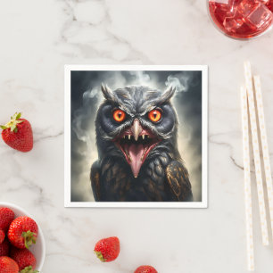 Serviette En Papier "Ailes de cauchemar : Le Hibou Vampire Fange"
