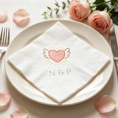 Serviette En Papier Ailes de l'amour et cœur modifiables