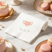 Serviette En Papier Ailes de l'amour et cœur modifiables