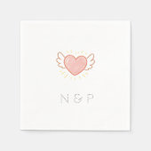 Serviette En Papier Ailes de l'amour et cœur modifiables (Devant)